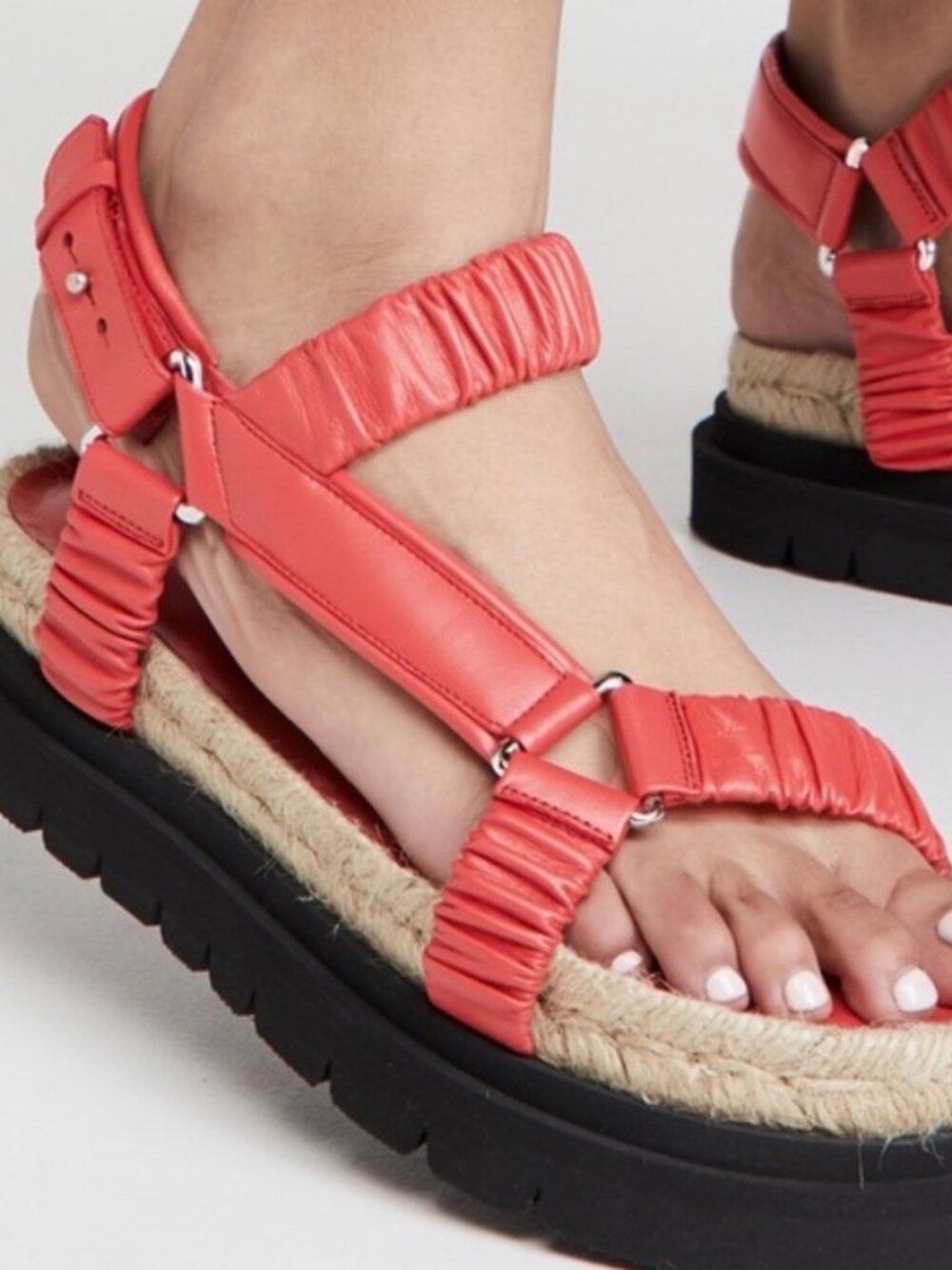 3.1 Phillip Lim Noa Red Strappy Platform Sandals, Size 37 (US 7)